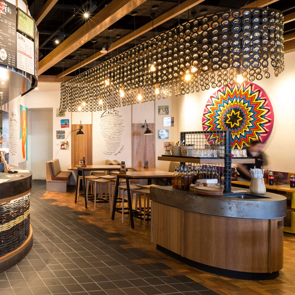 Surilight Copper & Recycled Glass Chandelier